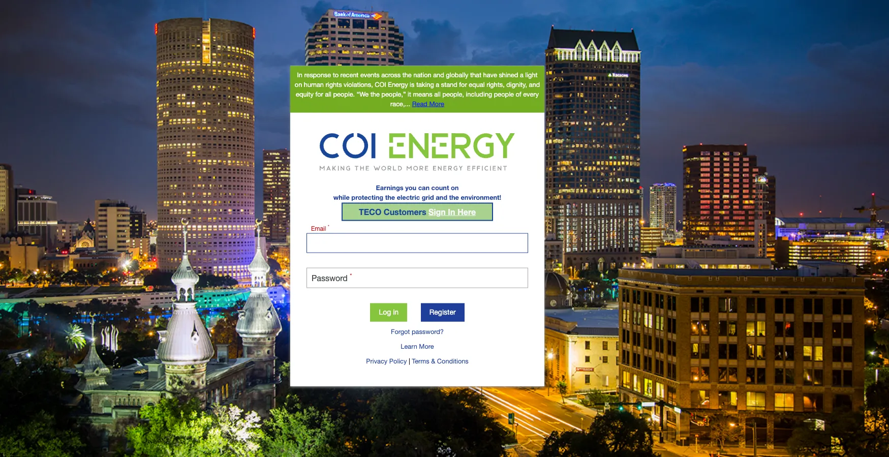 A screenshot of https://coienergy.com/